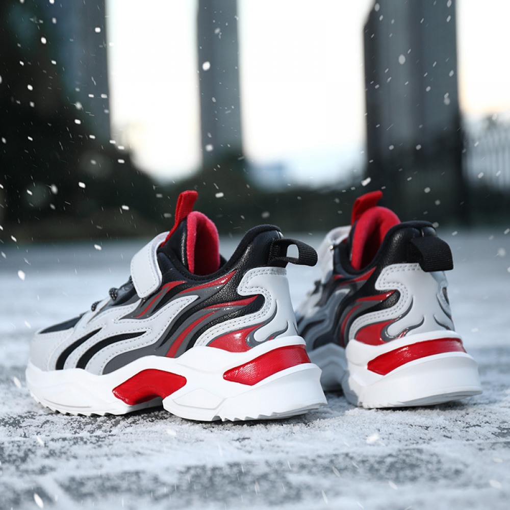 Hot Two Cotton Leather Big Children's Winter Big Cotton Sports Shoes